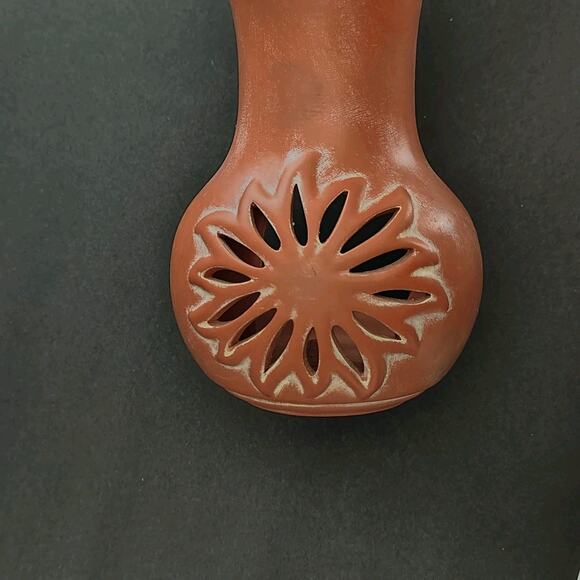 Vintage Retired Partylite Terra Cotta Tea Light Holder Sun Face/Burst PatioDecor - Picture 6 of 11